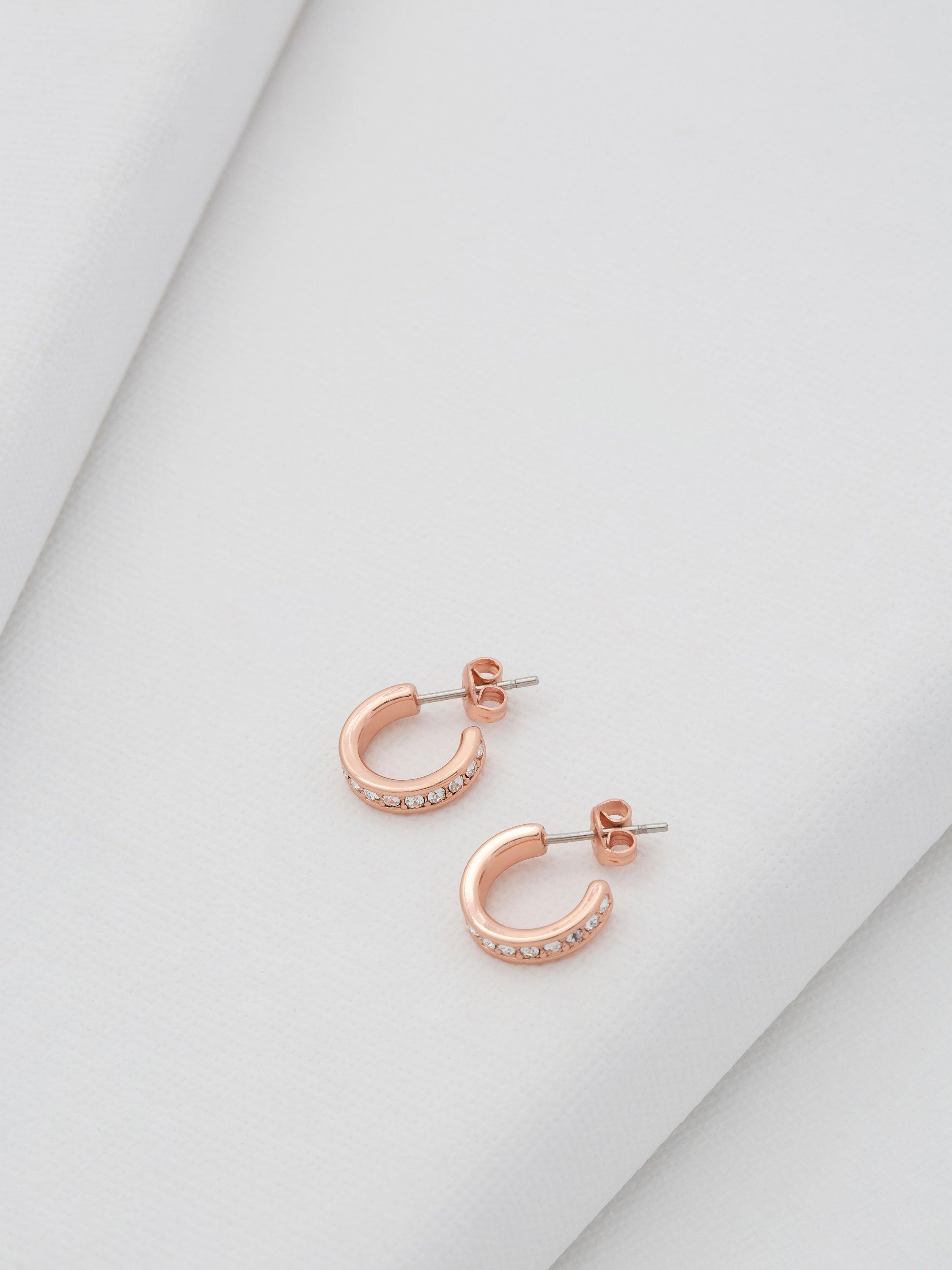 Ted Baker Seenita Crystal Nano Huggy Hoop Earrings In Silver | ASOS - Foto 5