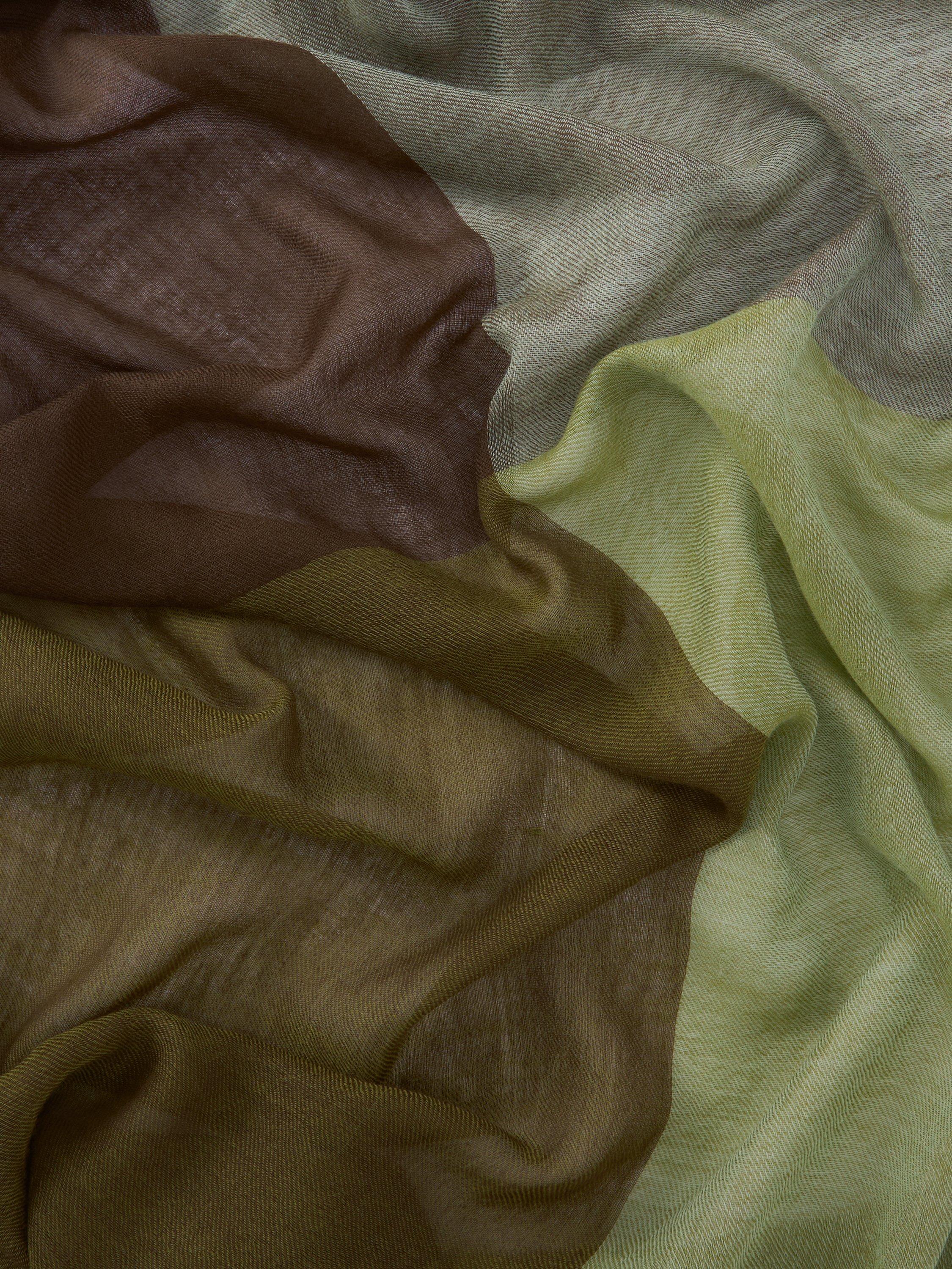 Product image 3 of 5, which shows John Lewis Four Square Wool Scarf, Ivy Green Olive
