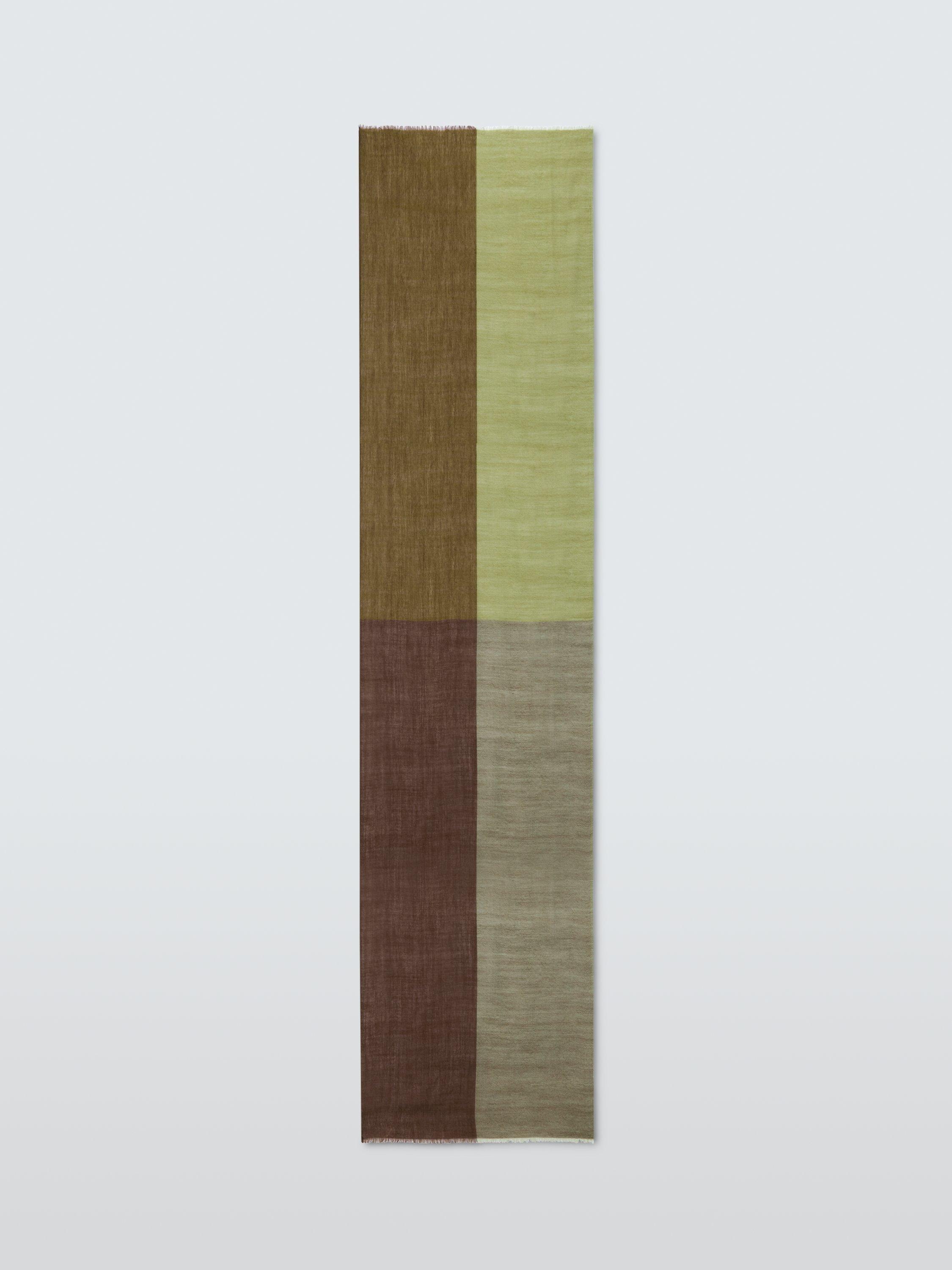 Product image 4 of 5, which shows John Lewis Four Square Wool Scarf, Ivy Green Olive