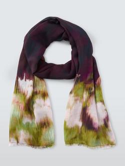 John Lewis Ombre Bloom Scarf, Burg Multi - view 2, Burg Multi