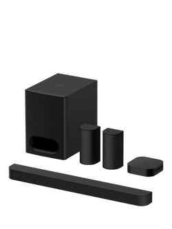 Sony Bravia Theatre System 6 HT-S60 Bluetooth Soundbar with Wireless Subwoofer & Rear Speakers, Dolby Atmos & DTS:X, Black, Black