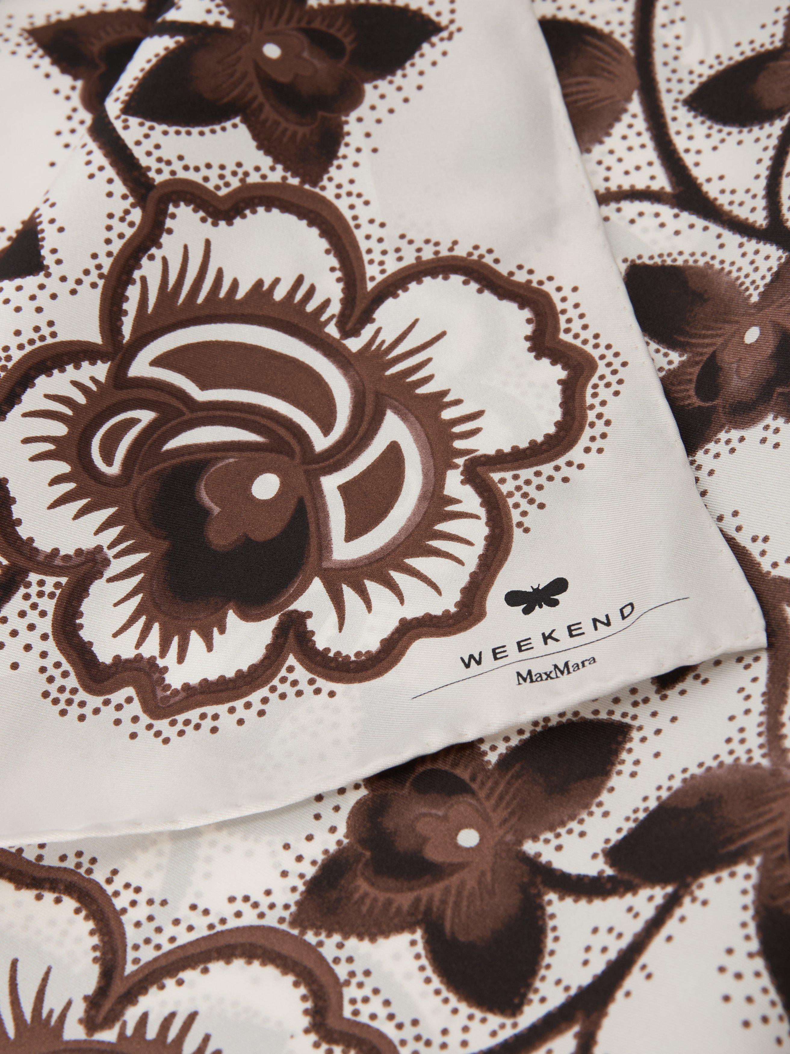 Product image 2 of 3, which shows Weekend MaxMara Onesto Floral Pure Silk Scarf, Black