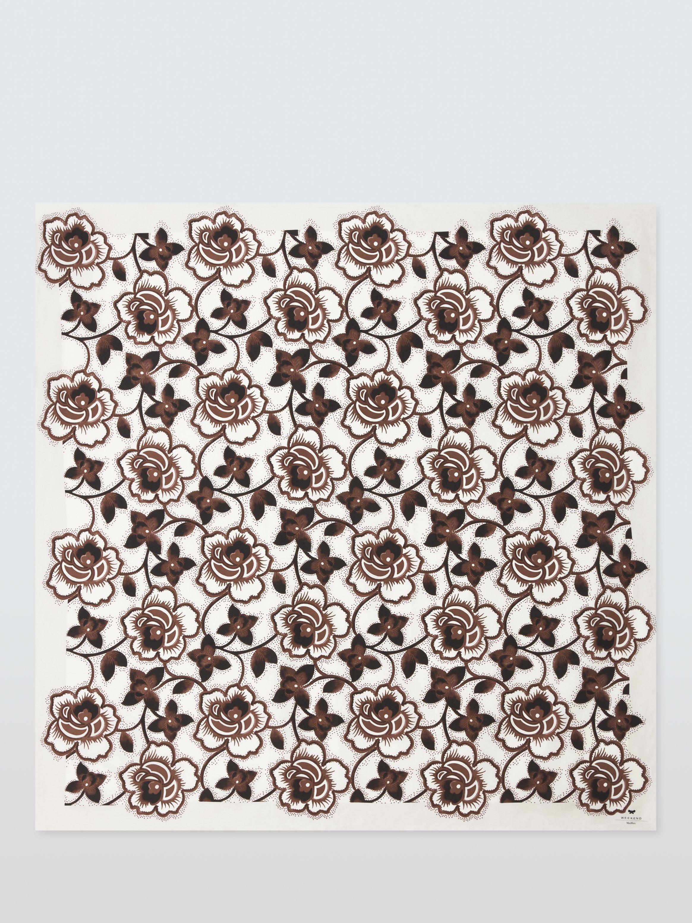 Product image 3 of 3, which shows Weekend MaxMara Onesto Floral Pure Silk Scarf, Black
