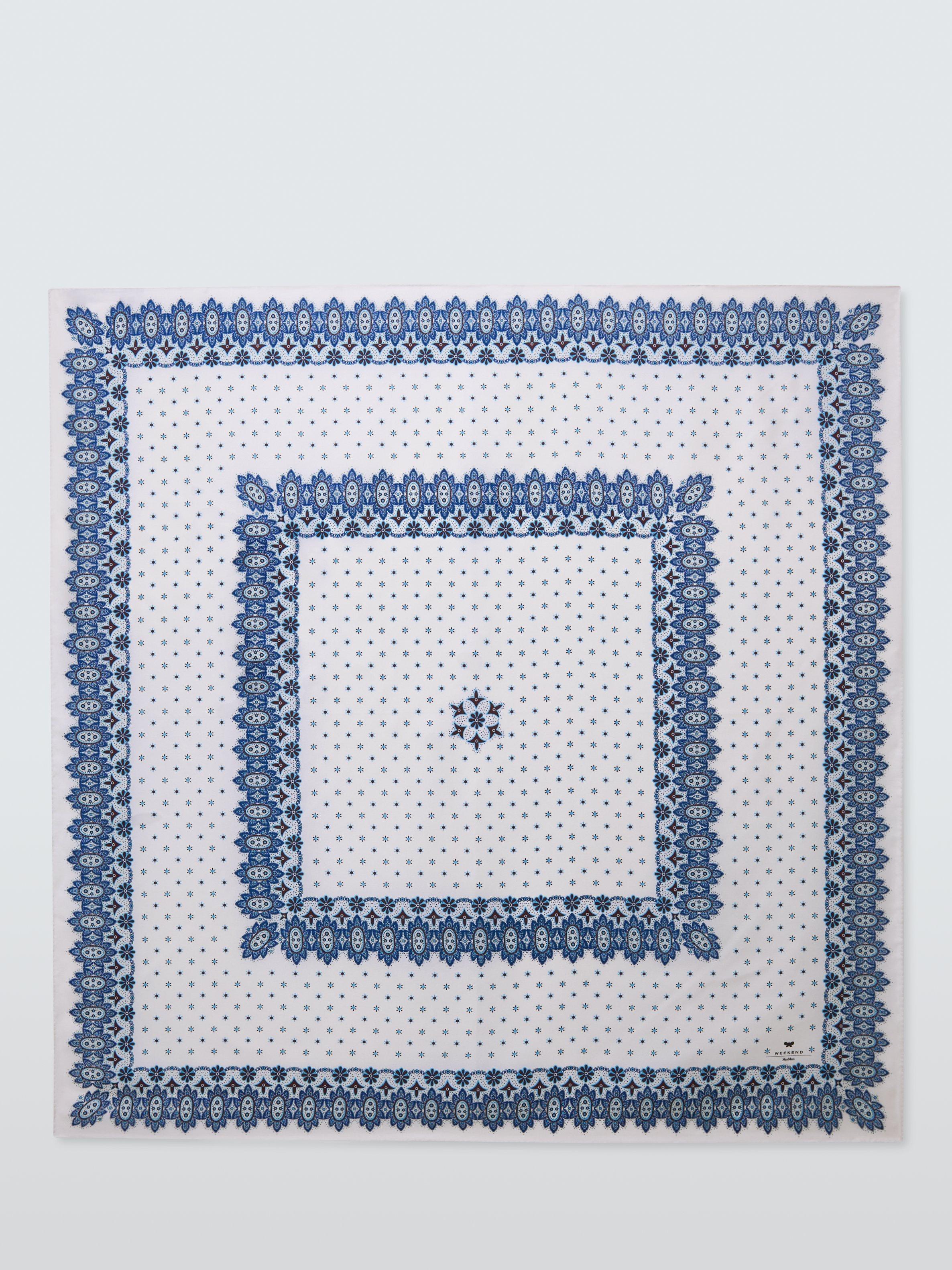 Product image 3 of 3, which shows Weekend MaxMara Onesto Paisley Floral Pure Silk Scarf, Ivory/Blue