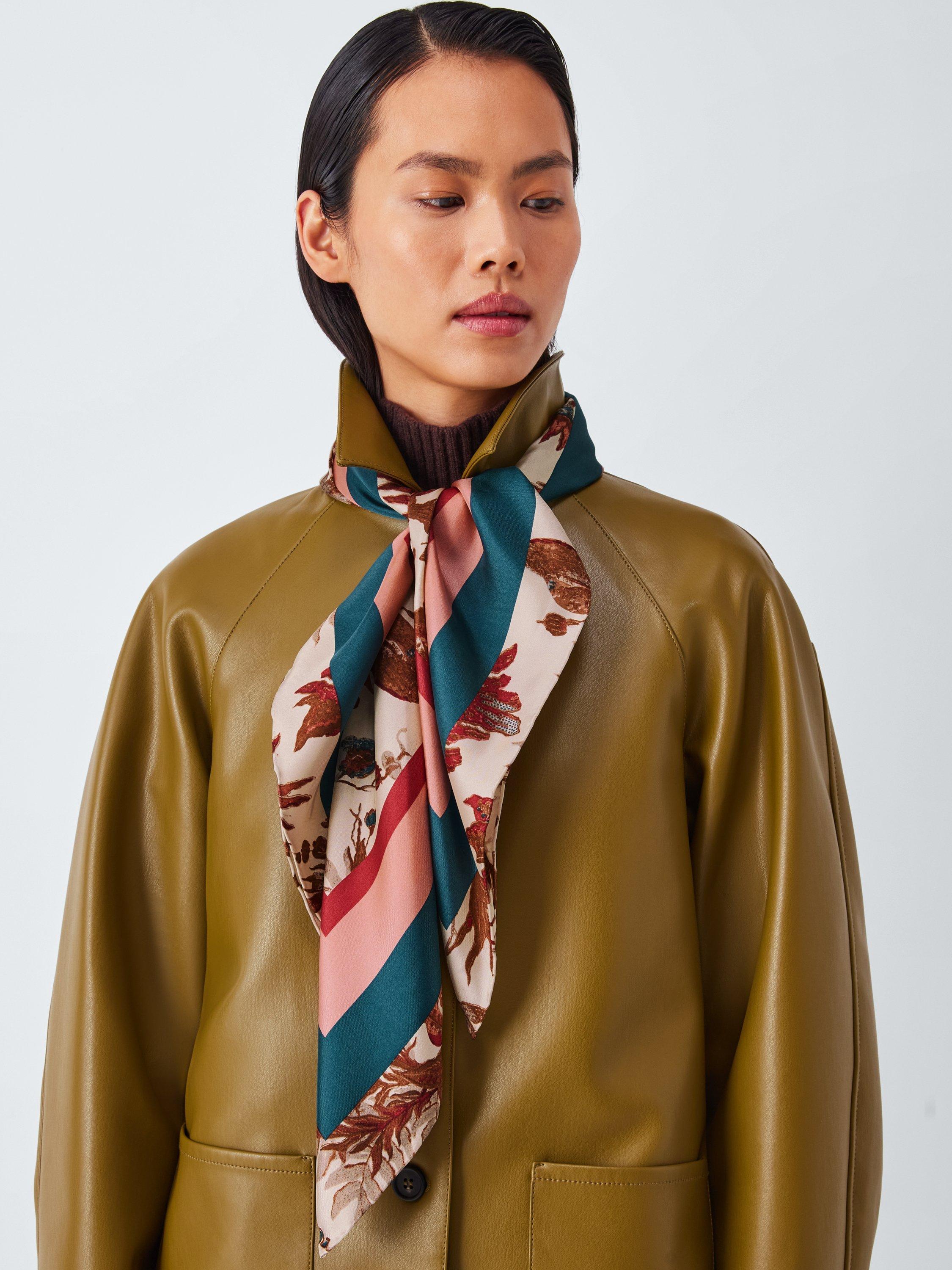 Weekend MaxMara Onesto Abstract Floral Pure Silk Scarf, Beige/Multi