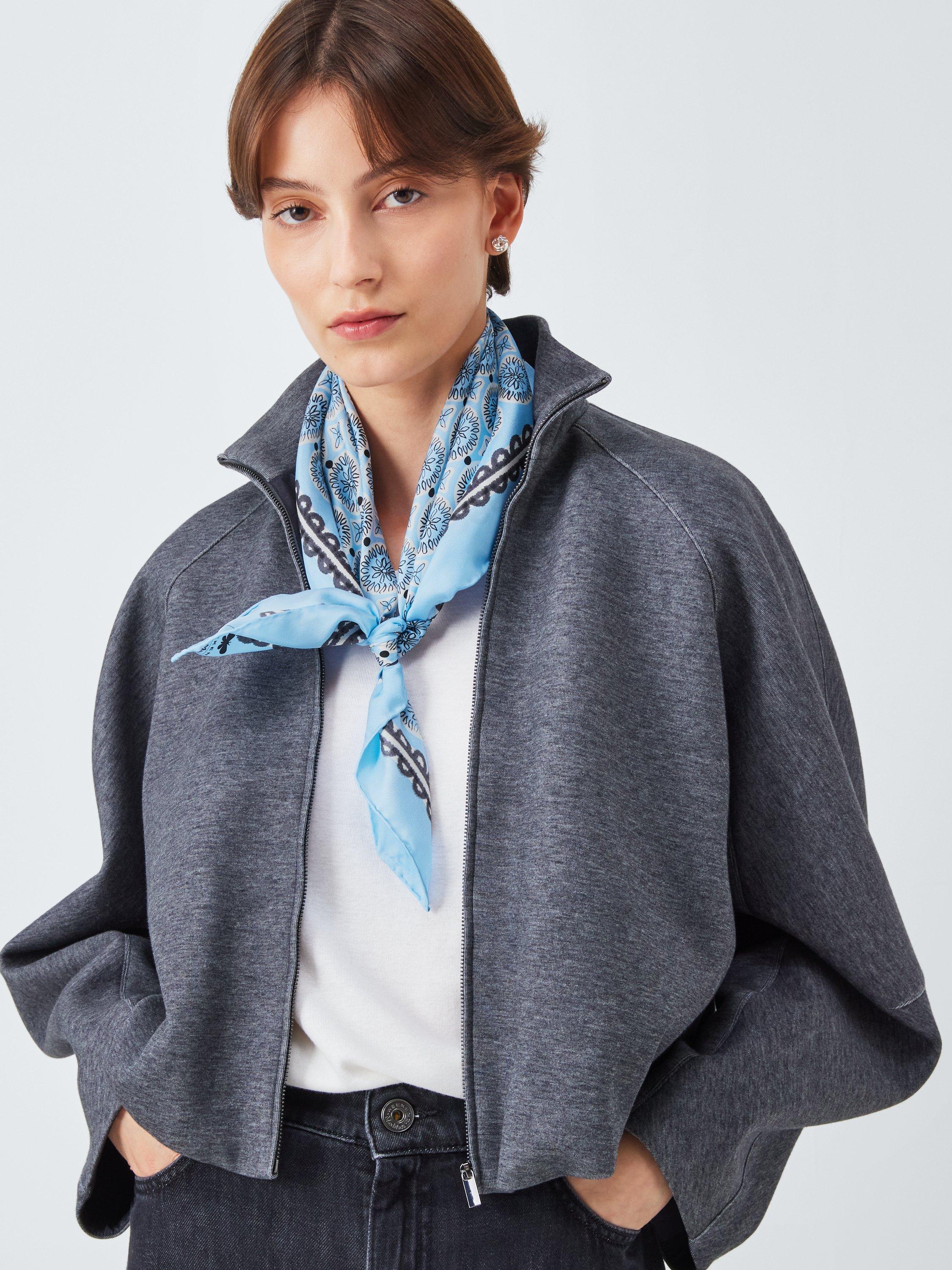 Weekend MaxMara Siam Geometric Pure Silk Scarf, Blue Multi