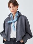 Weekend MaxMara Siam Geometric Pure Silk Scarf, Blue/White