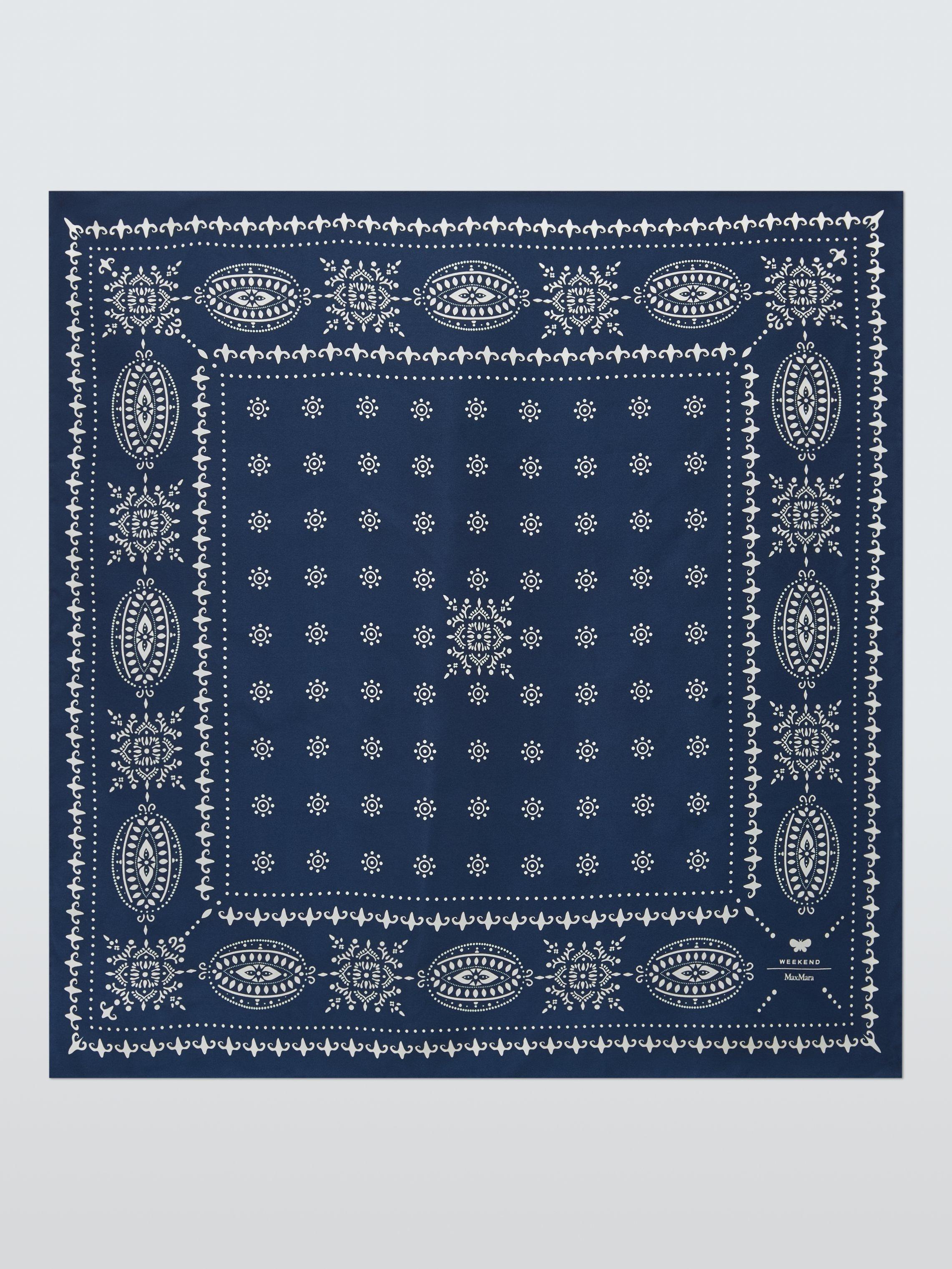 Weekend MaxMara Siam Geometric Pure Silk Scarf, Navy/White