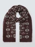 Weekend MaxMara Tambuto Floral Wool Rich Scarf, Brown Multi