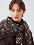 Weekend MaxMara Tambuto Floral Wool Rich Scarf, Brown Multi