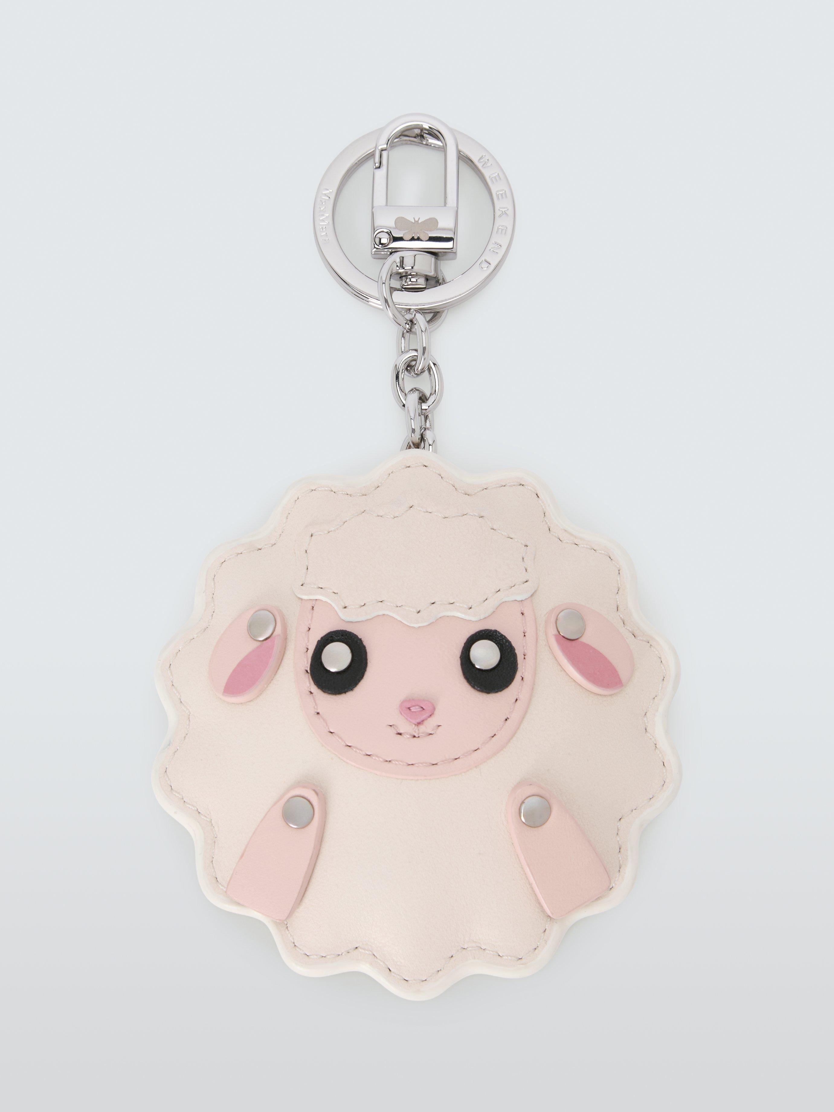 Product image 1 of 3, which shows Weekend MaxMara Fantino Leather Sheep Keyring, Multi