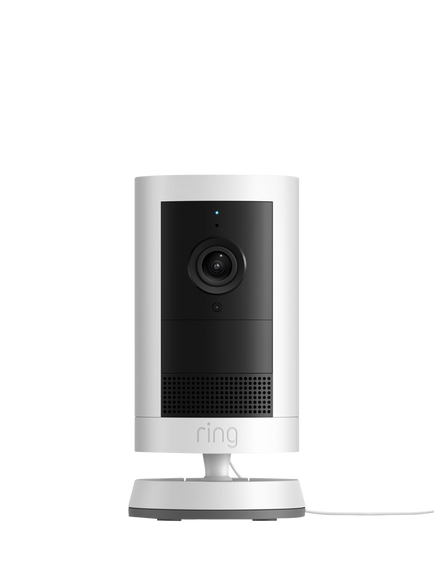 Ring Outdoor Camera Plus Plug-in Smart Security Camera with Built-in Wi-Fi, White, White