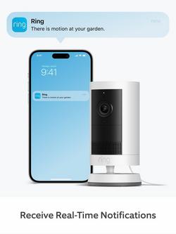 Ring Outdoor Camera Plus Plug-in Smart Security Camera with Built-in Wi-Fi, White - view 2, White