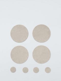 John Lewis Reversible Round Faux Leather Placemat & Coaster, Set of 4, Cocoa/Latte, Cocoa/Sage