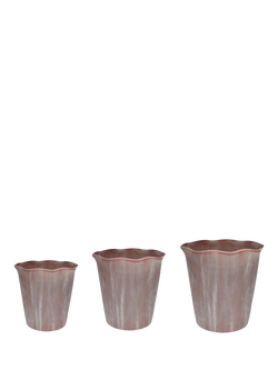 Ivyline Ada Outdoor Planters, Set of 3, Mocha, Mocha