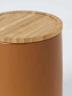 John Lewis Gloss Dipped Stoneware Kitchen Storage Jar with Bamboo Lid, 550ml - view 2, Auburn