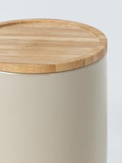 John Lewis Gloss Dipped Stoneware Kitchen Storage Jar with Bamboo Lid, 550ml - view 2, Latte