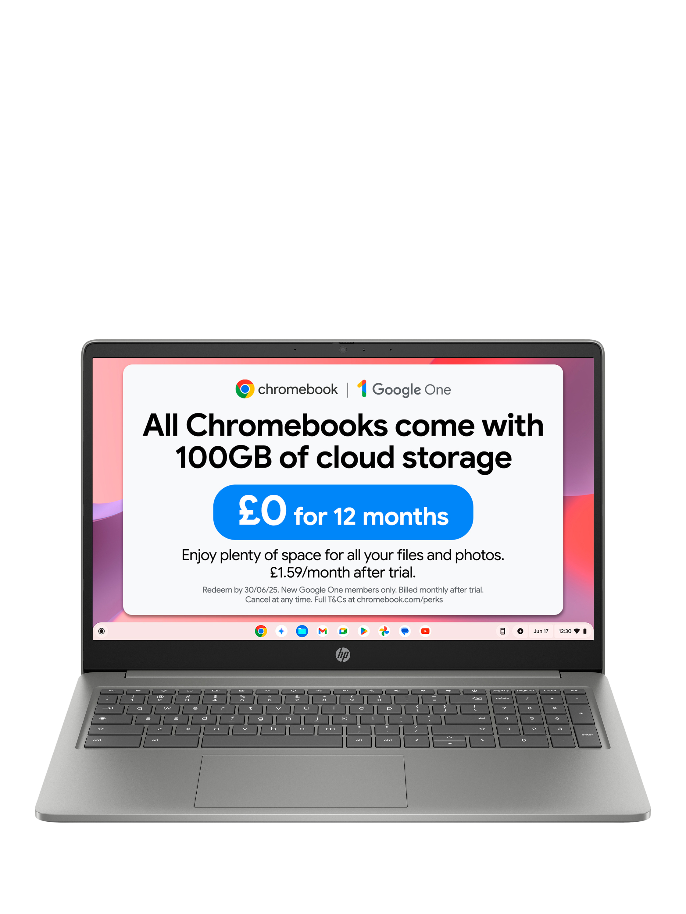 HP 15.6" HD Laptop With Intel N200 Processor - 4GB RAM 128GB SSD Includes Microsoft 365 & Wireless Mouse