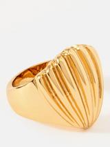 Mint Velvet Statement Shell Ring, Gold Tone