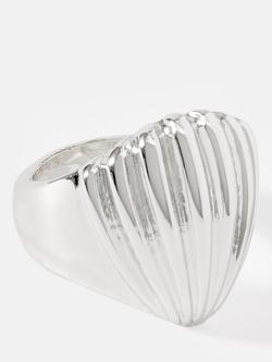 Mint Velvet Statement Shell Ring, Silver, Silver