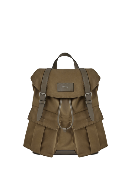 Mulberry Heritage Waxed Cotton Backpack, Dark Moss, Dark Moss