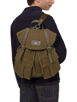 Mulberry Heritage Waxed Cotton Backpack, Dark Moss - view 2, Dark Moss