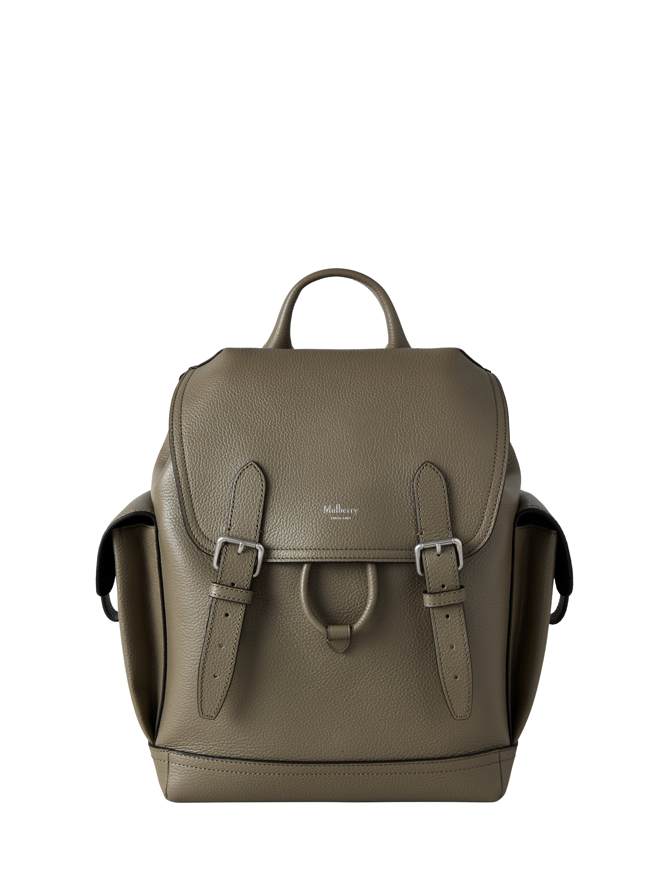 Mulberry Mini Heritage Leather Backpack, Linen Green