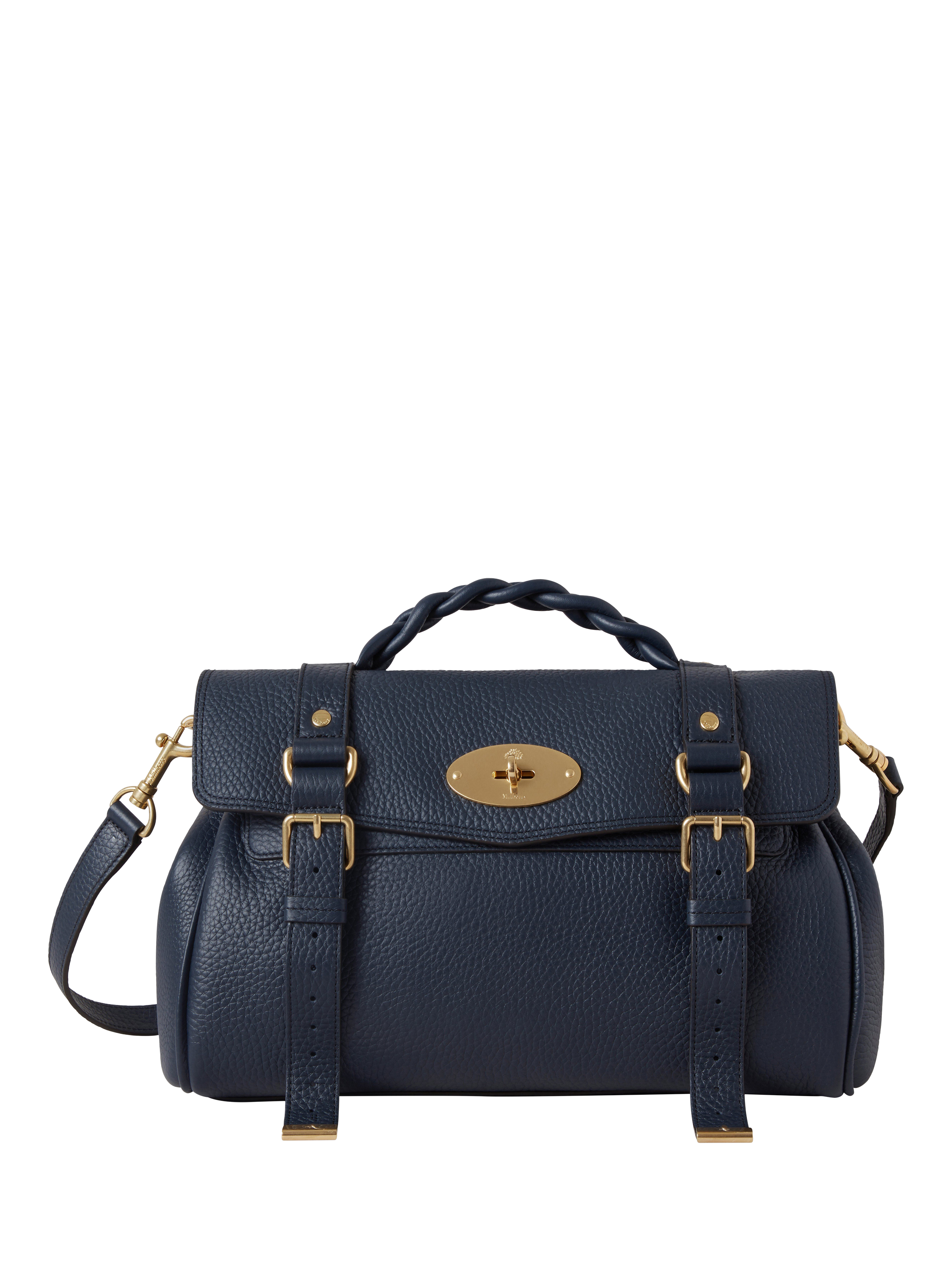 Product image 1 of 5, which shows Mulberry Alexa Heavy Grain Leather Shoulder Bag, Night Sky