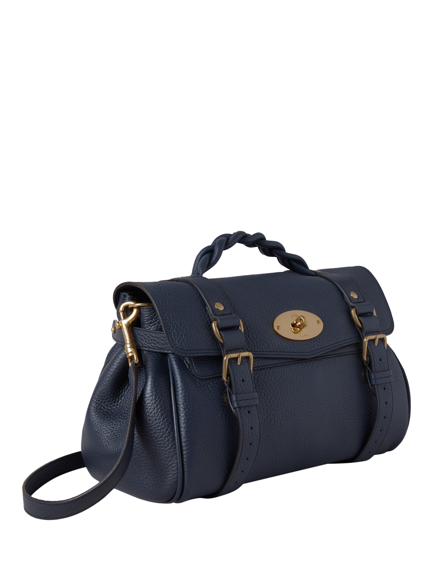 Product image 3 of 5, which shows Mulberry Alexa Heavy Grain Leather Shoulder Bag, Night Sky