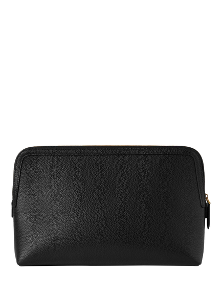 Mulberry Small Classic Grain Leather Large Cosmetic Pouch, Black - view 2, Black