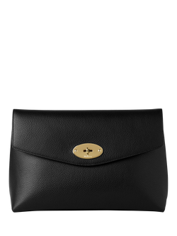 Mulberry Darley Small Classic Grain Large Cosmetic Pouch, Black