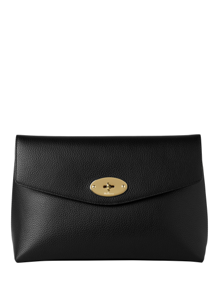 Mulberry Darley Small Classic Grain Large Cosmetic Pouch, Black
