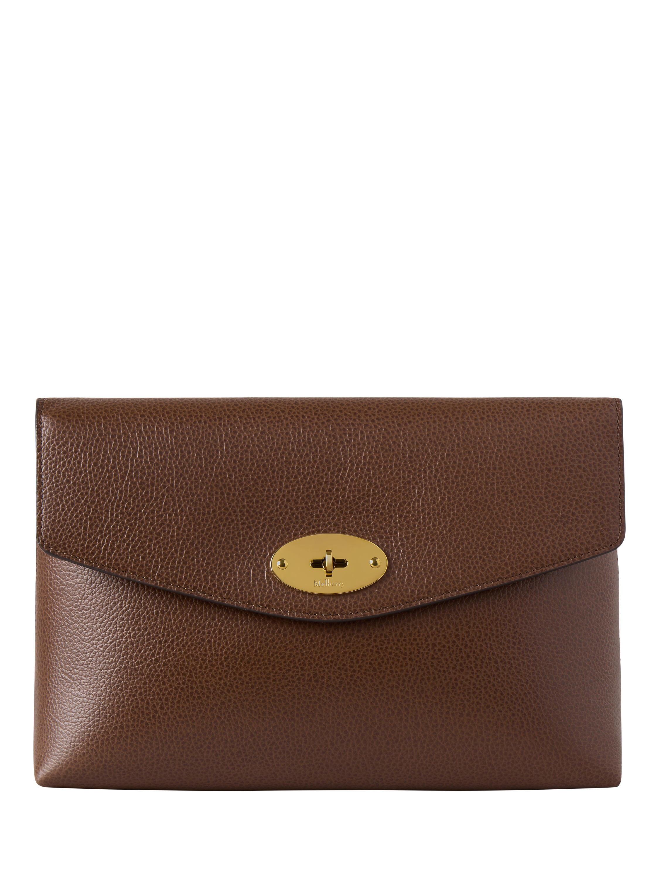 Product image 1 of 4, which shows Mulberry Darley Small Classic Grain Large Cosmetic Pouch, Oak