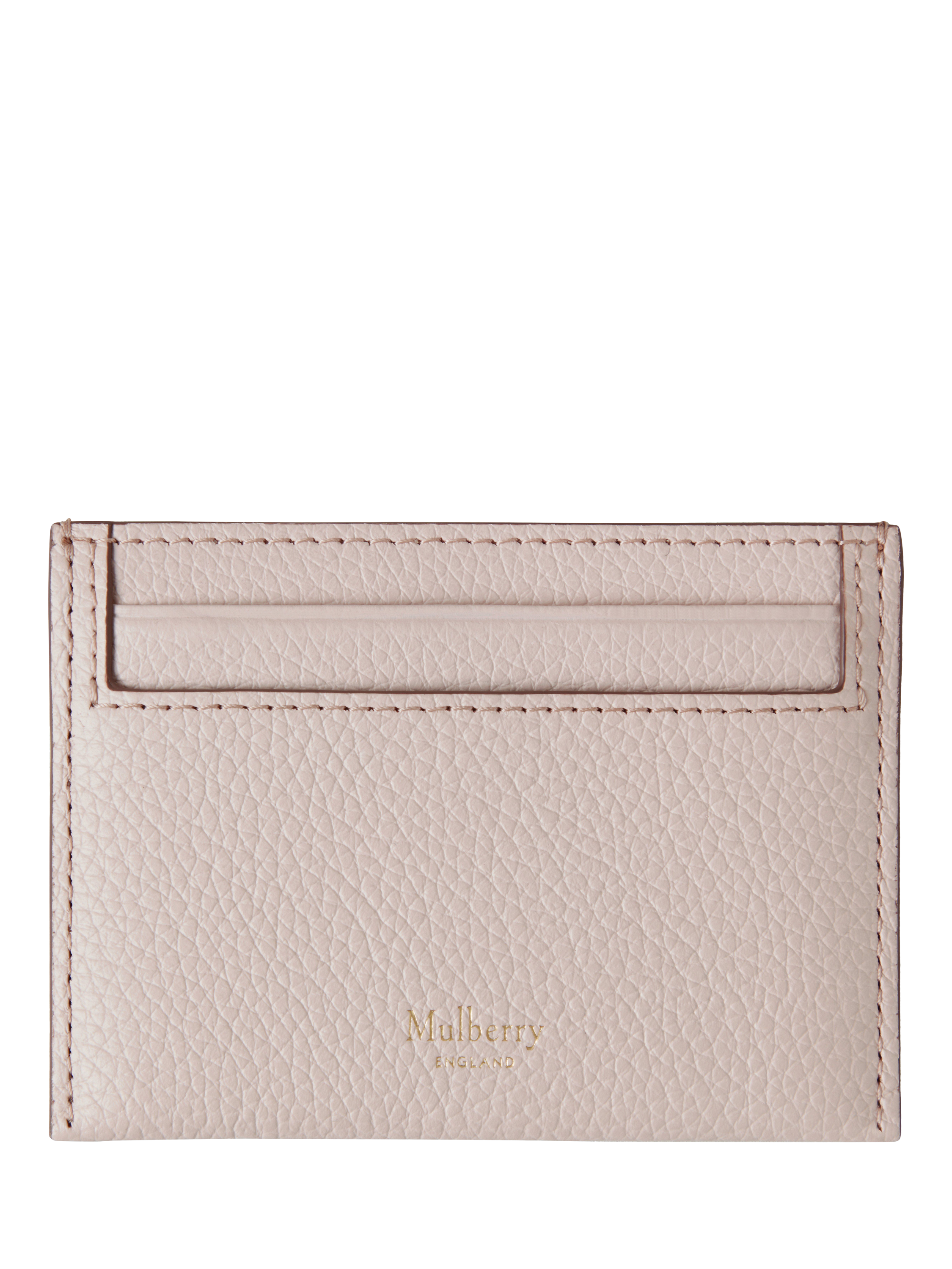 Product image 1 of 2, which shows Mulberry Continental Small Classic Grain Leather Credit Card Slip, Blossom Pink