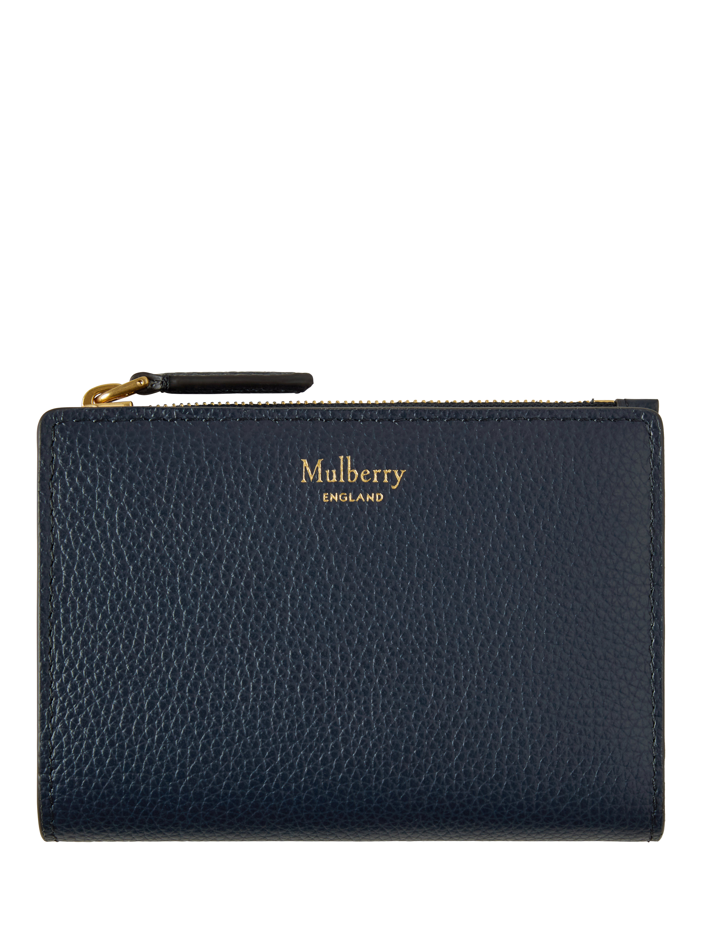 Product image 1 of 3, which shows Mulberry Continental Leather Bifold Zip Purse, Night Sky