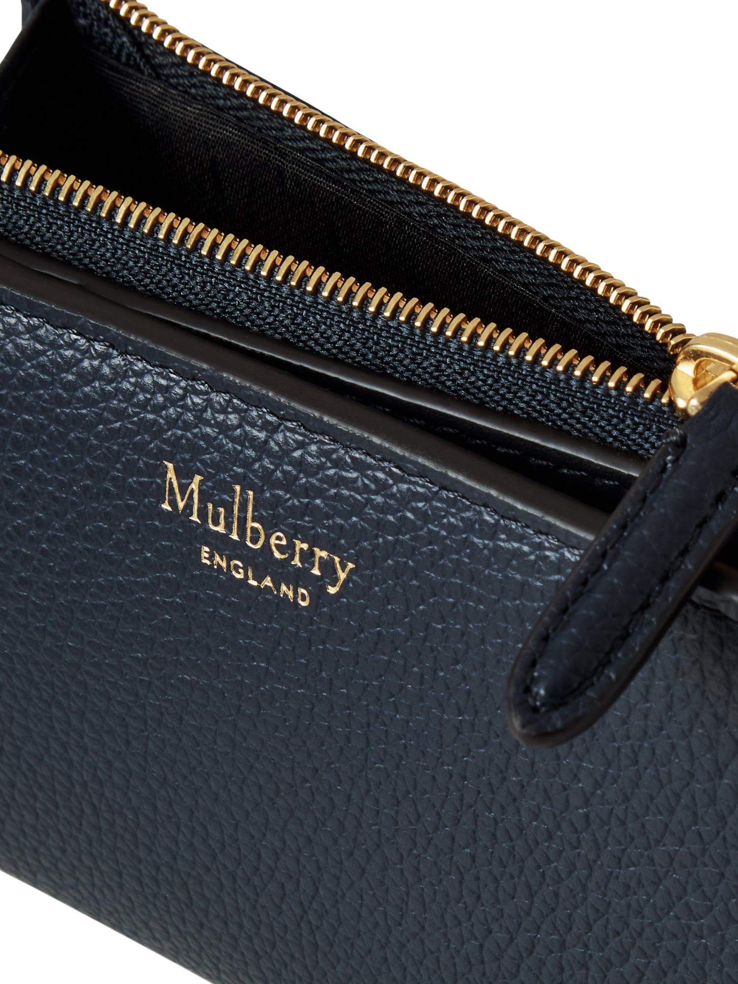 Product image 3 of 3, which shows Mulberry Continental Leather Bifold Zip Purse, Night Sky