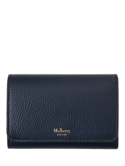 Mulberry Continental Small Classic Grain Leather Trifold Purse, Night Sky
