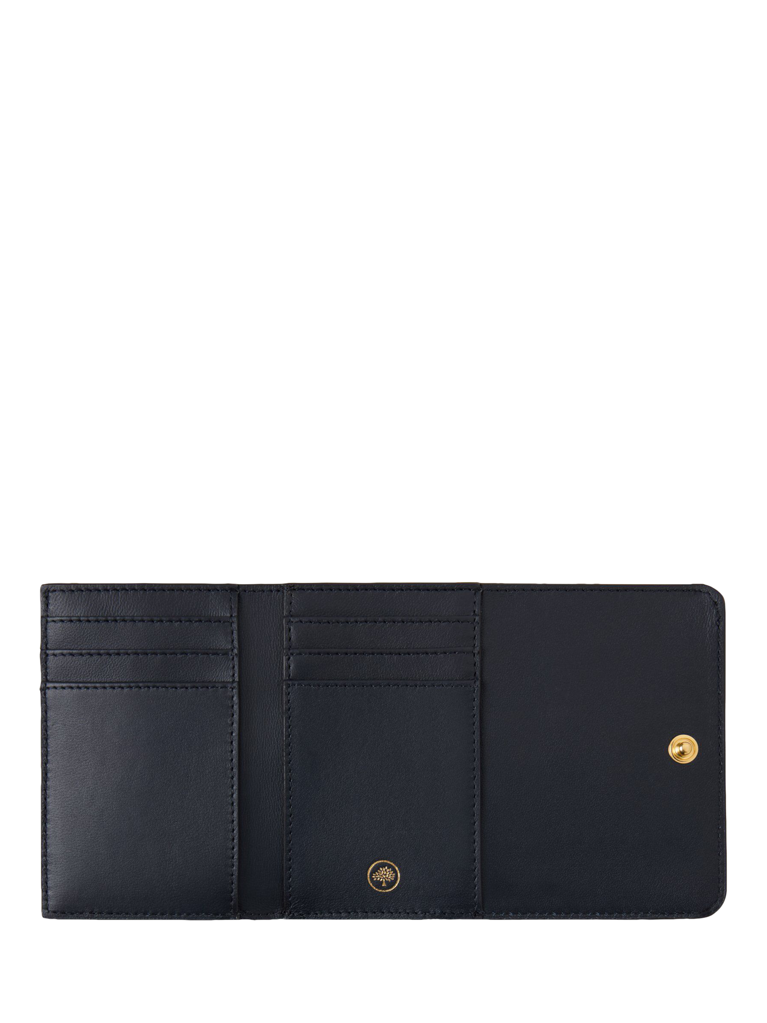 Product image 3 of 3, which shows Mulberry Continental Small Classic Grain Leather Trifold Purse, Night Sky