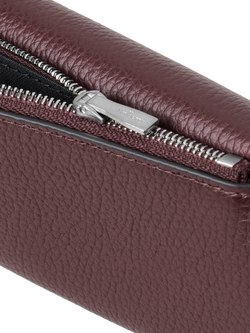 Mulberry Darley Small Classic Grain Leather Folded Multi-Card Wallet - view 2, Black Cherry