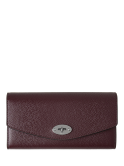 Mulberry Darley Small Classic Grain Leather Wallet, Black Cherry