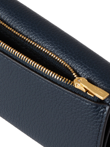Mulberry Folded Multi-Card Small Classic Grain Leather Wallet - view 2, Night Sky