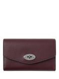 Mulberry Darley Medium Silky Calf Leather Wallet, Black Cherry