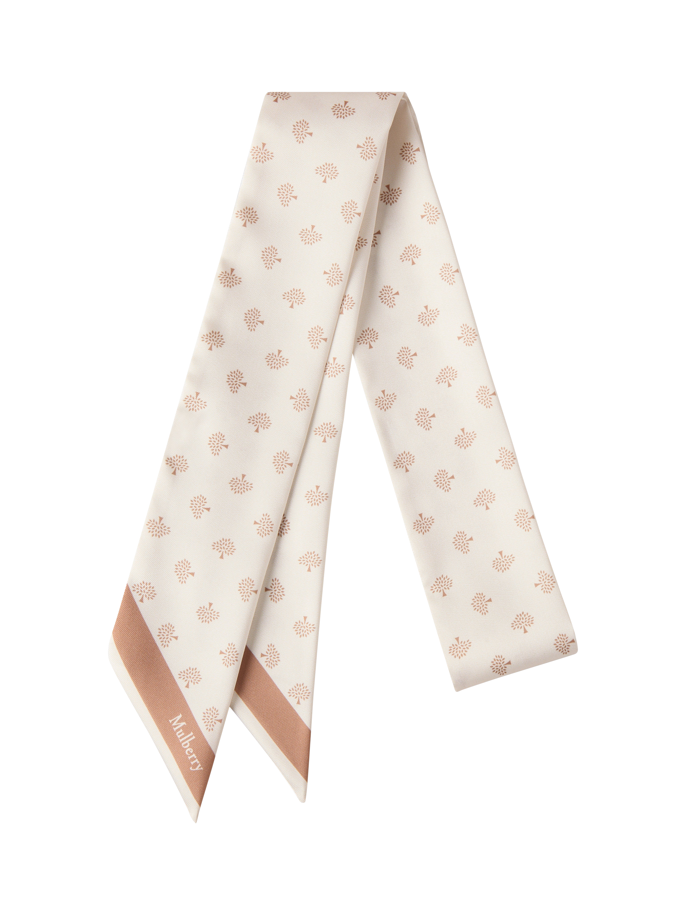 Product image 1 of 1, which shows Mulberry Tree Skinny Scarf, Eggshell