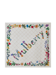 Mulberry 100% Silk Twill Wild Floral Square Scarf, Eggshell/Multi