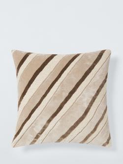 John Lewis Oblique Stripe Cushion, Neutral