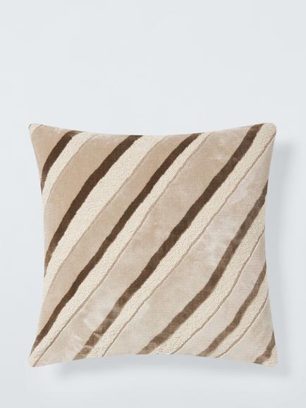John Lewis Oblique Stripe Cushion, Neutral
