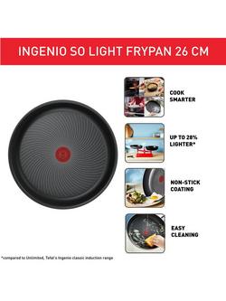 Tefal Ingenio SoLight Aluminium Non-Stick Frying Pan, 26cm - view 2, Black