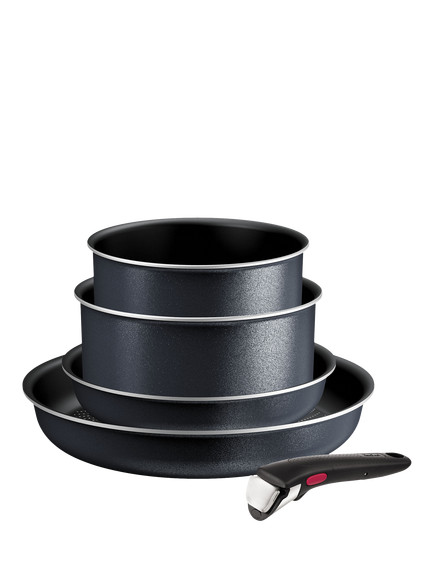 Tefal Ingenio SoLight Aluminium Non-Stick Pan Set, 5 Piece, Black