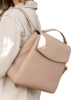 Stackers Faux Leather Small Backpack - view 2, Camel