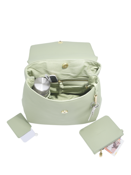 Stackers Faux Leather Small Backpack - view 2, Green